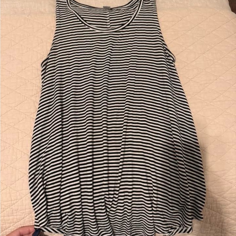 Black and White Striped Women's Top